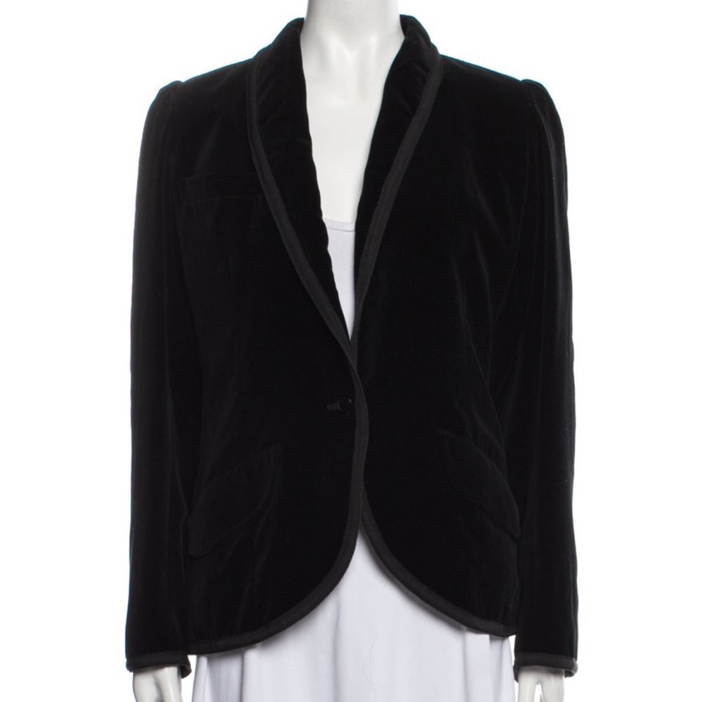 Elegant Saks Fifth Avenue Black Velvet Blazer - Goth, Boho, Victorian, Classic